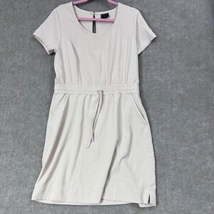 32 Degrees Cool Beige Drawstring Waist Short Sleeve Casual‎ Dress - M